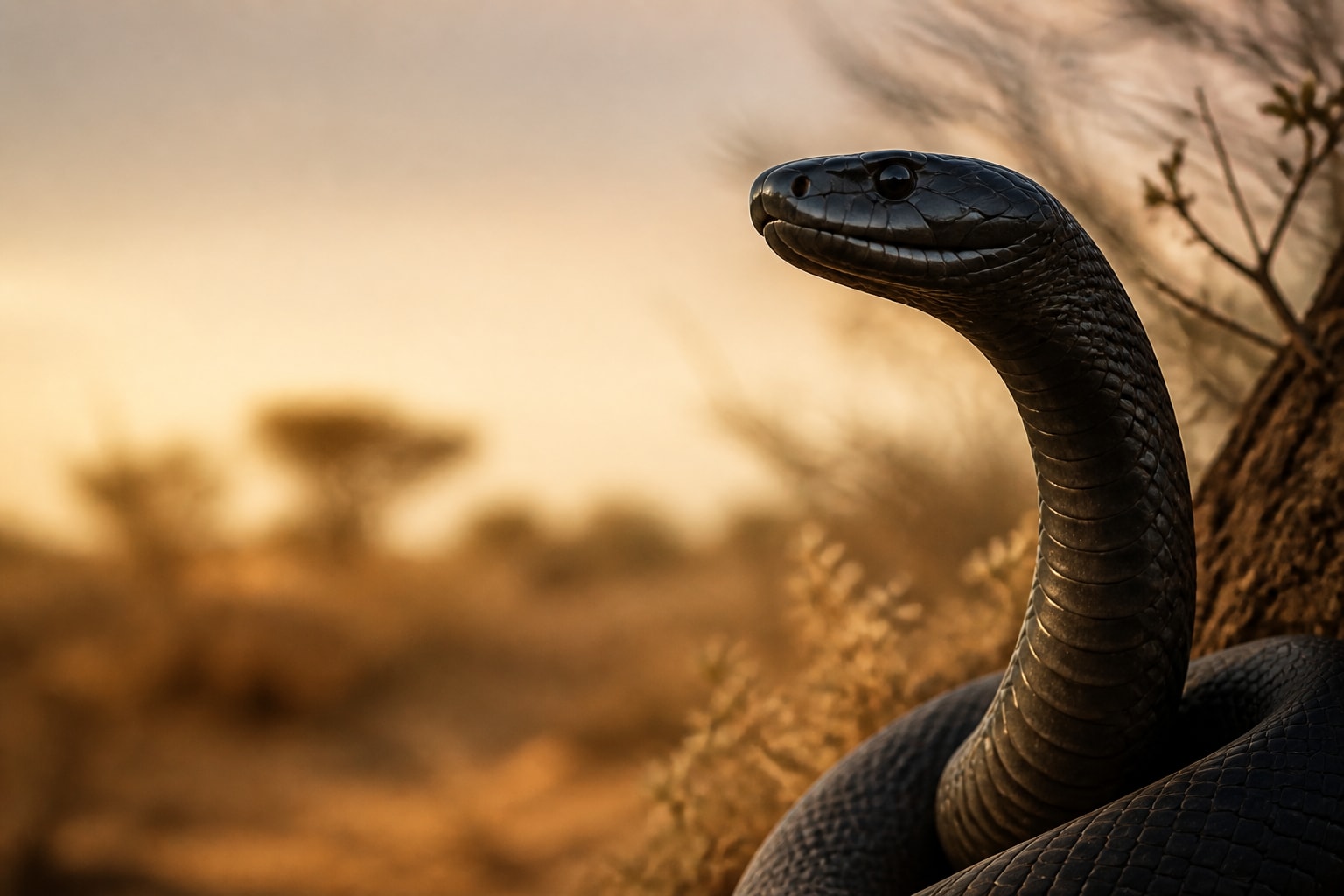 Black Mamba (Dendroaspis polylepis) in the wild — Catch'Um species field guide