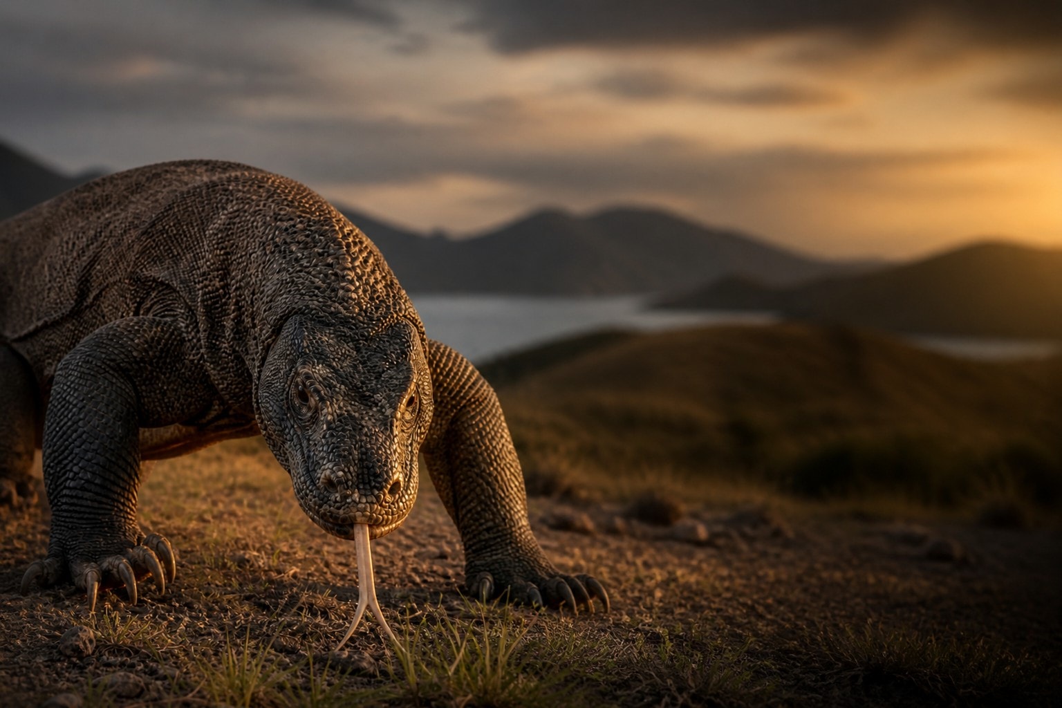 Komodo Dragon (Varanus komodoensis) in the wild — Catch'Um species field guide