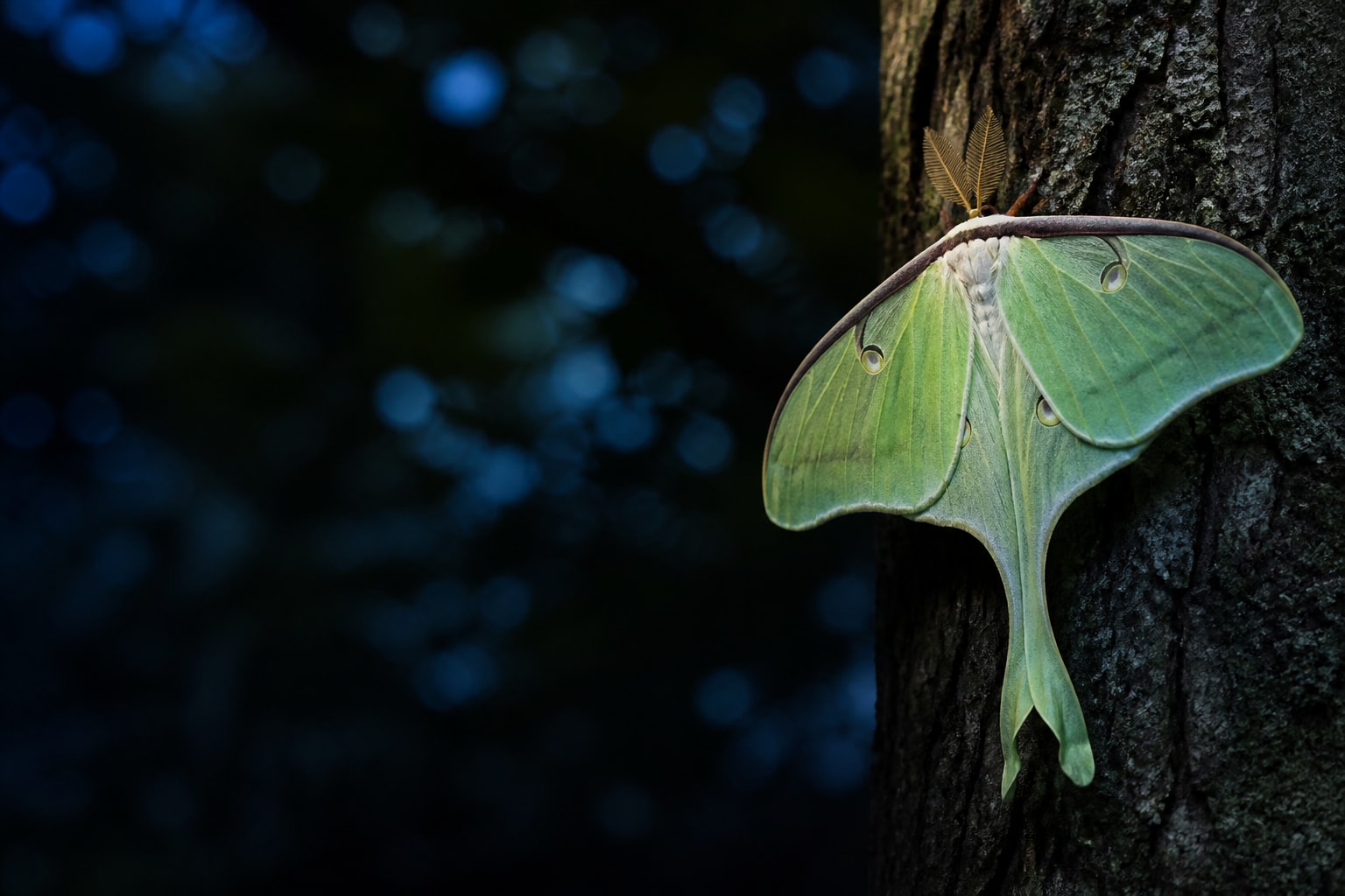 Luna Moth (Actias luna) in the wild — Catch'Um species field guide
