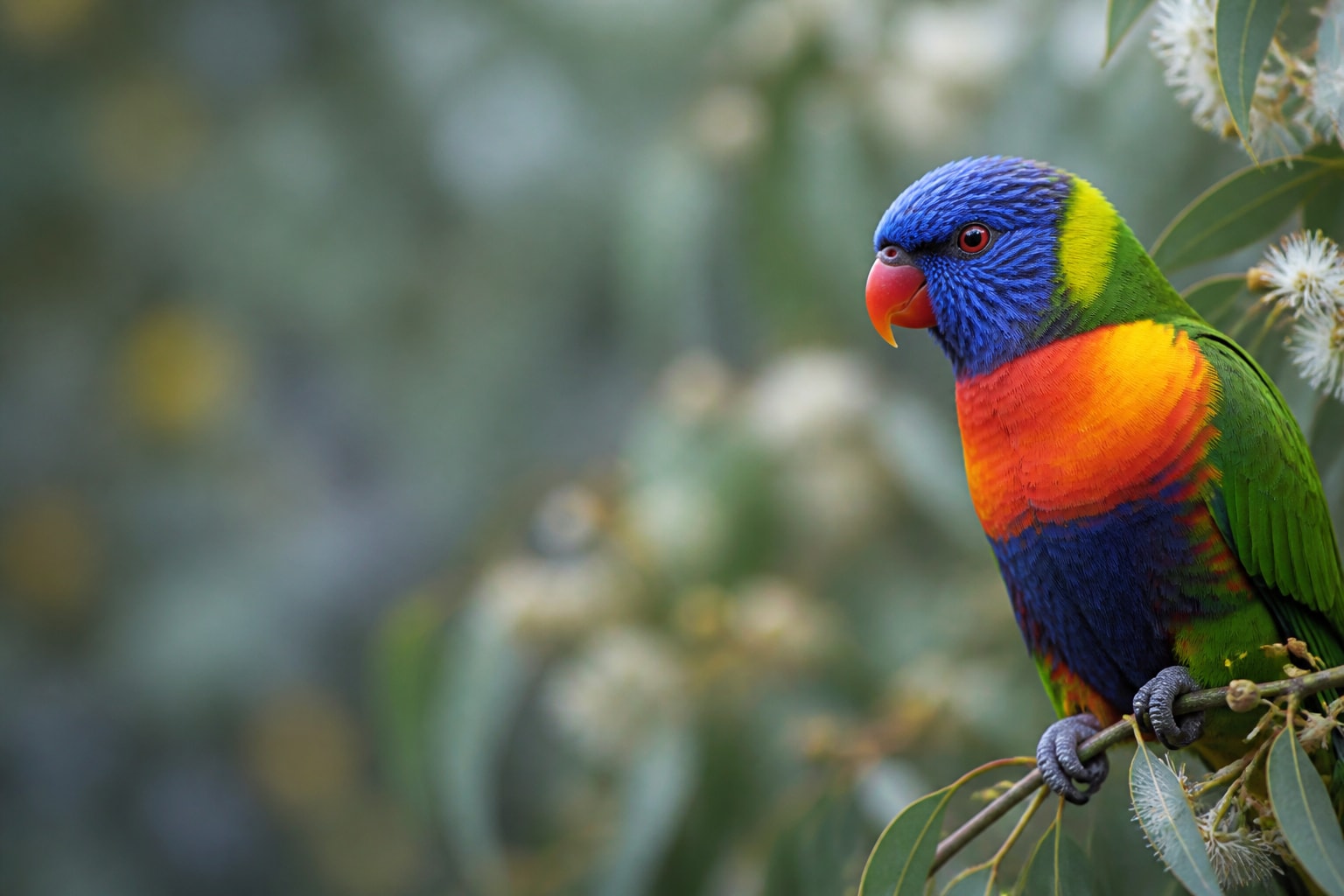 Rainbow Lorikeet (Trichoglossus moluccanus) in the wild — Catch'Um species field guide