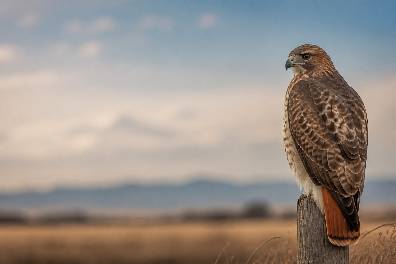 Red-tailed Hawk (Buteo jamaicensis) in the wild — Catch'Um species field guide