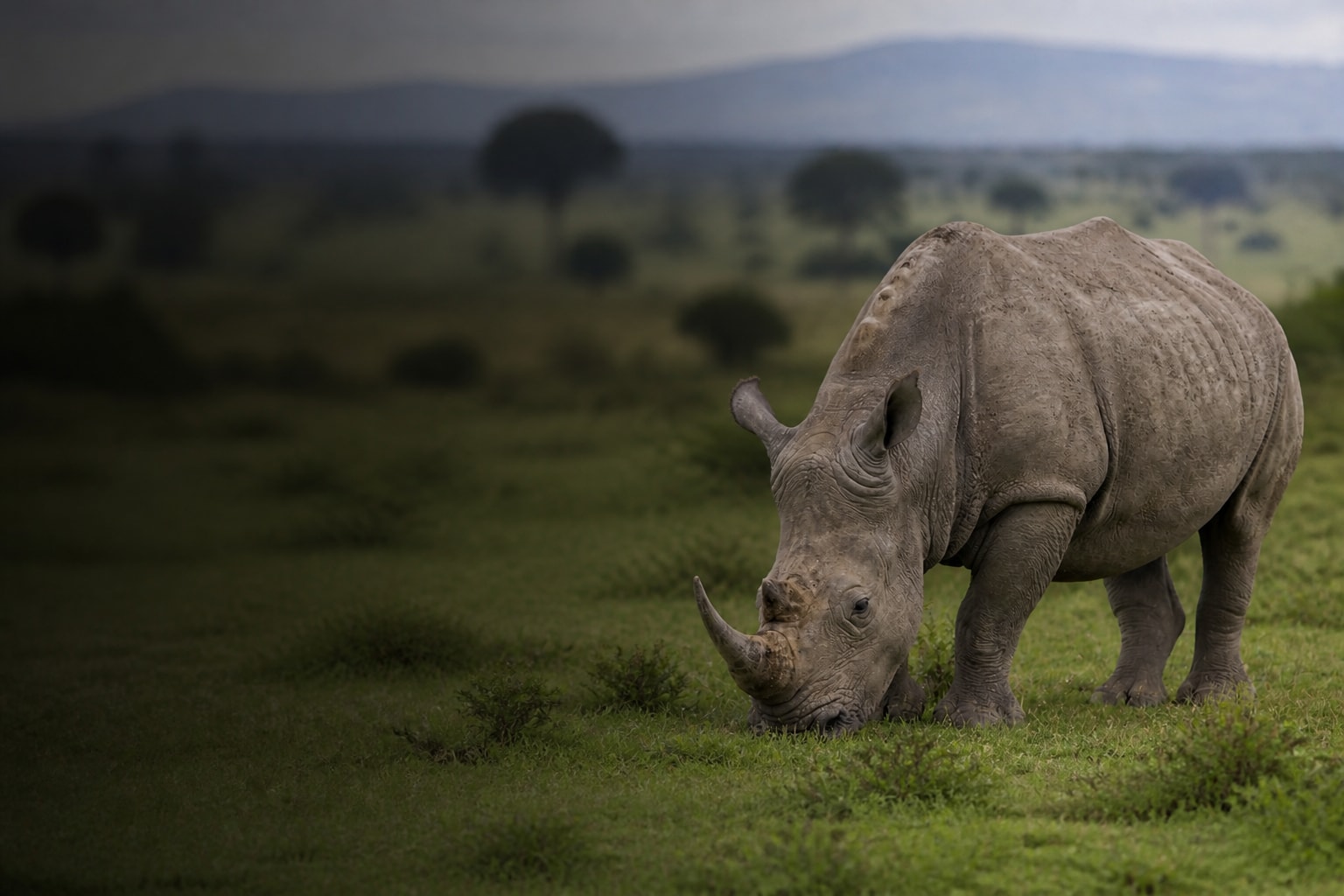 Rhinoceros (Ceratotherium simum) in the wild — Catch'Um species field guide