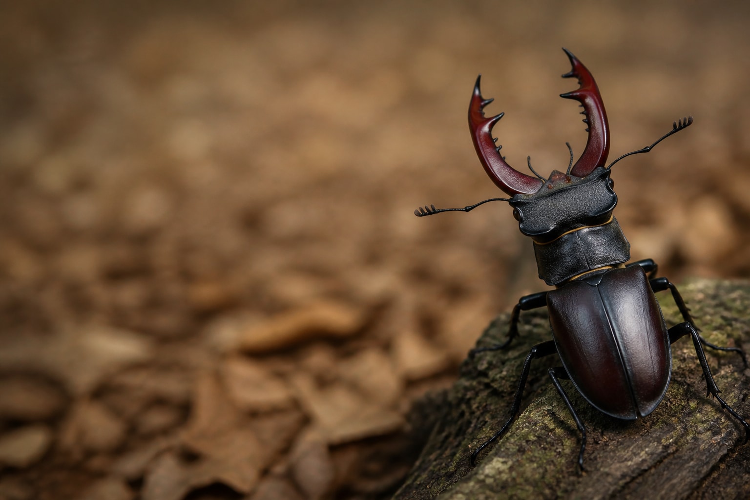 Stag Beetle (Lucanus cervus) in the wild — Catch'Um species field guide