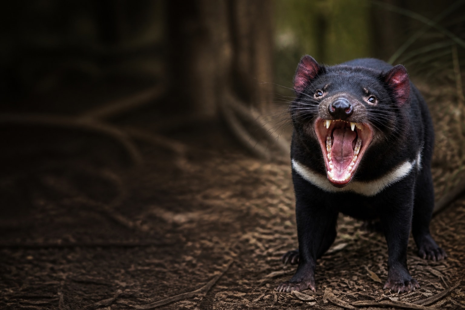 Tasmanian Devil (Sarcophilus harrisii) in the wild — Catch'Um species field guide